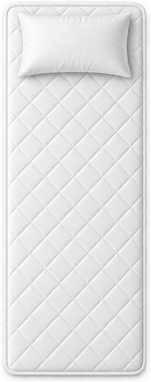 Top-down illustrative Twin XL mattress footprint.