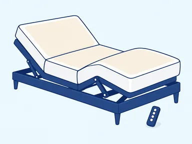 An adjustable base with the head raised