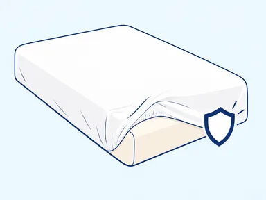 A mattress protector on a bed