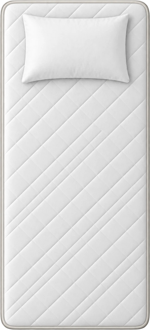 Top-down illustrative Twin mattress footprint.