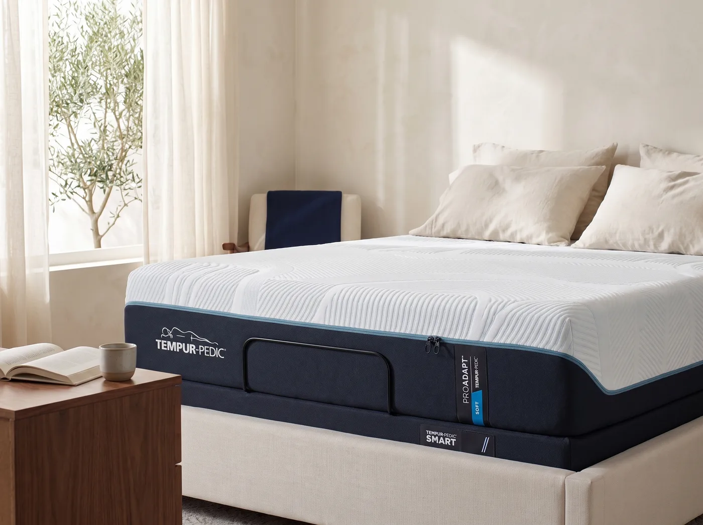 Tempur-Pedic TEMPUR-ProAdapt® Soft Memory Foam Mattress - 12" in a warm, neutral bedroom