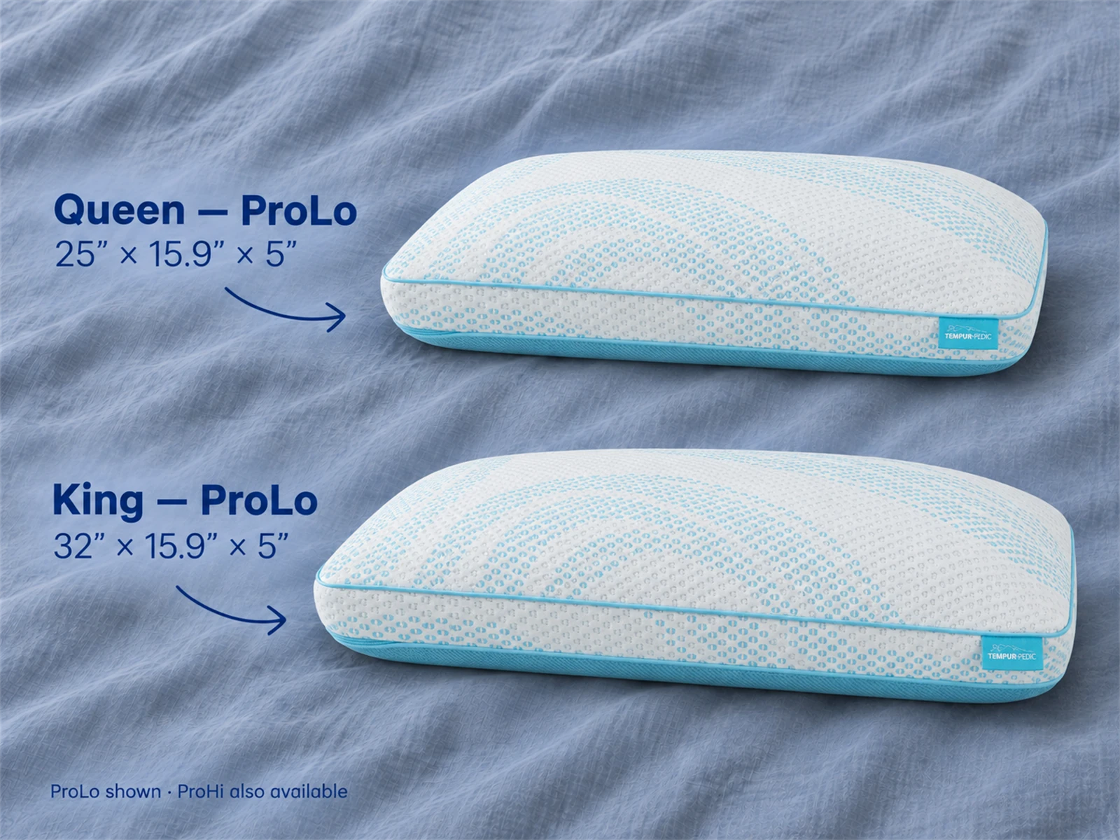Tempur-Pedic TEMPUR-Breeze Pro + Advanced Cooling Pillow: Pillow size and profile guide