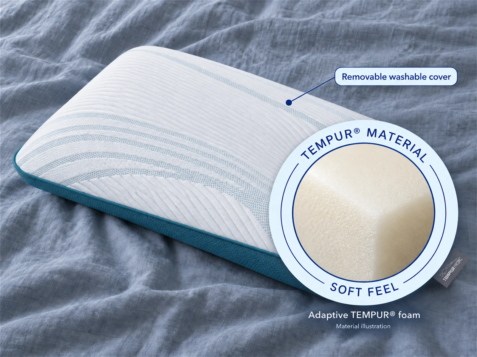 Tempur-Pedic TEMPUR-Cloud Pillow: Materials and comfort-feel illustration